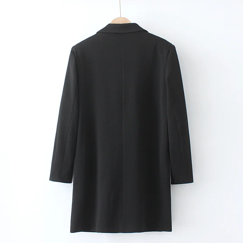 Блейзер Пальто для женщин четкая стрелка украшения на одной пуговице карманах