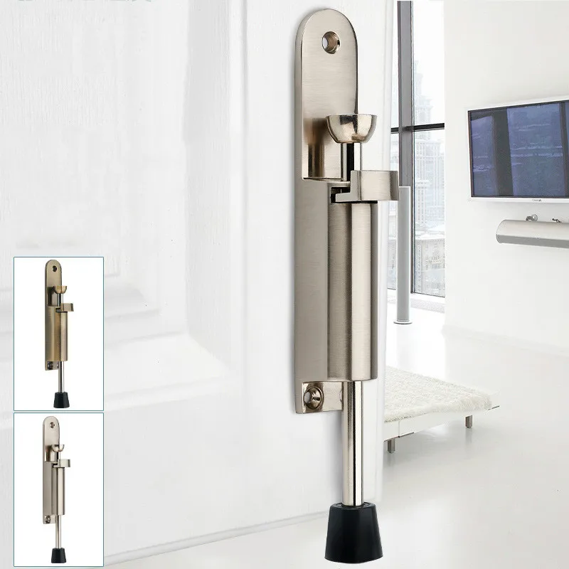 

Stainless Steel Telescopic Door Stopper Silver Spring Loaded Step-On Door Holder Door Stops For Household Hardware