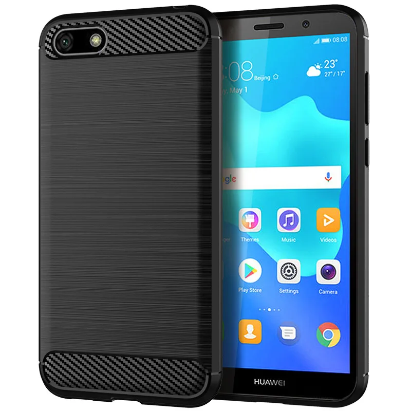 

For Huawei Y5 Pro 2018 Case Carbon Fiber Cover Shockproof Phone Case For Y5 Lite 2018 Protective Cover Bumper Housing