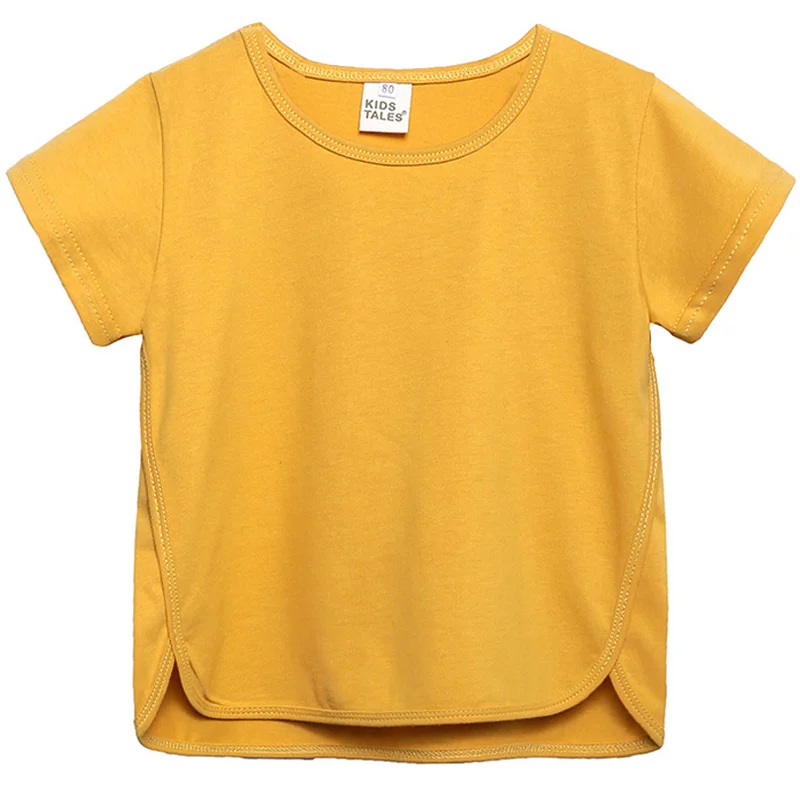 Летние футболки для мальчиков хлопковая Детская рубашка цветные топы Макарон