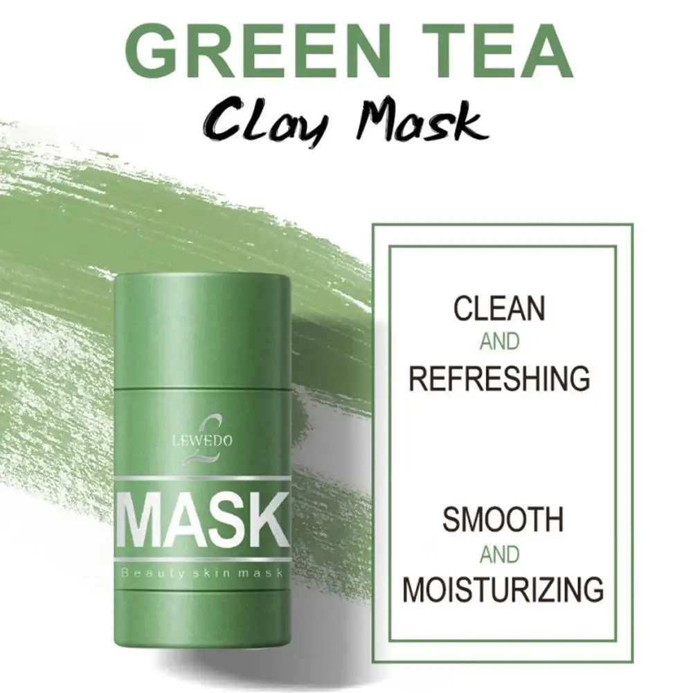 

Очищающая маска для зеленого чая, очищающая глина, контроль жирности, уход за кожей лица, против акне, баклажан, удаление черных точек, грязе...