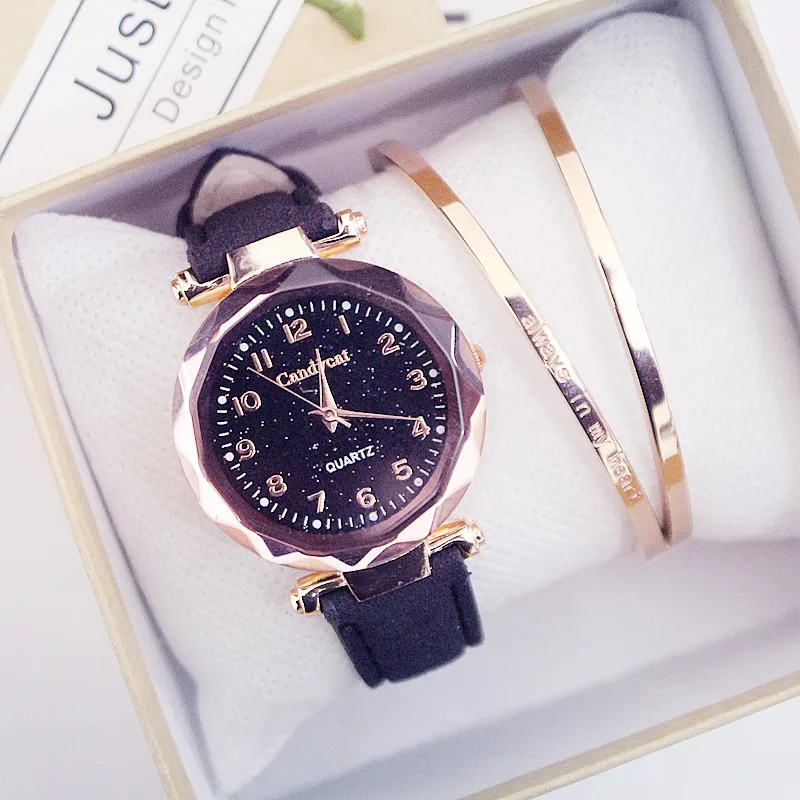 

Fashion Women Watches 2019 Hot Sale Starry Sky Ladies Bracelet Watch Casual Leather Quartz Wristwatches Clock Relogio Feminino