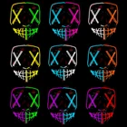 Светильник ящаяся светодиодная маска, маска для Хэллоуина, маскарадные маски, неоновая маска, светится в темноте тушь, ужасная маска, светящаяся маска