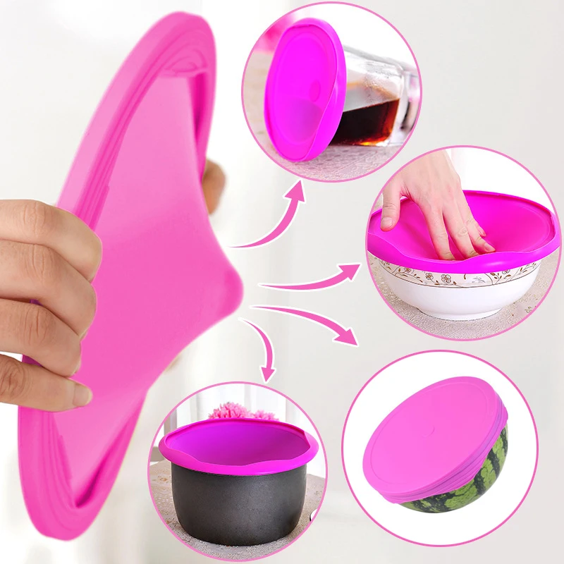 

Multifunctional Double-Sealed Silicone Fresh-Keeping Lid Food Cover Flexible Reusable Lids for Fresh Food Leftovers Hoga