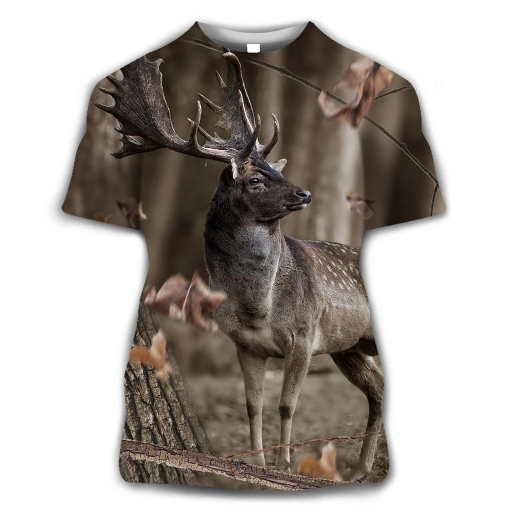 

Camo Hunting Animals 3D T-Shirt Summer Casual Men Women Fashion Streetwear Pullover Short Sleeve Breathable Unisex Tops & Tees