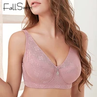 fallsweet plus size bras for women sexy lace lingerie underwire bra thin cup brassiere femme 38 to 46