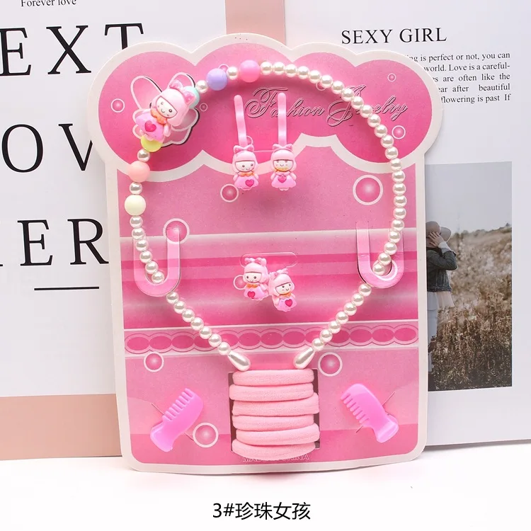 Kids Girl Hair Accessories Pearl Headband 13 Piece Combination Set Hairpin Headwear For Beauty Baby | Детская одежда и обувь