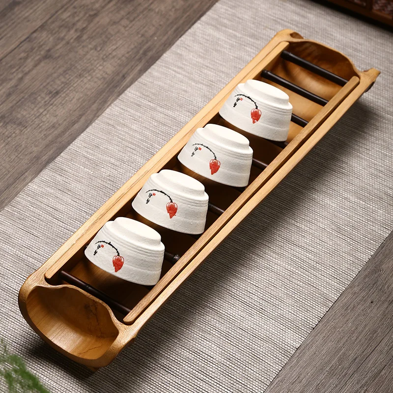 

Teacup rack bamboo ladder water rack tea accessories teacup storage rack