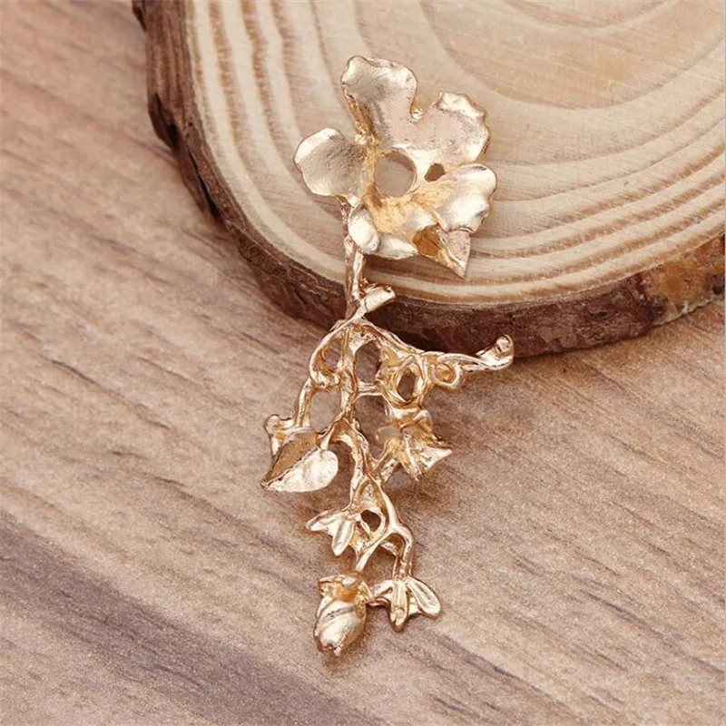 

SIXTY TOWFISH 10 Pieces DIY Jewelry Accessories 21*49mm Alloy Ancient Retro Style Materials Flower Charms