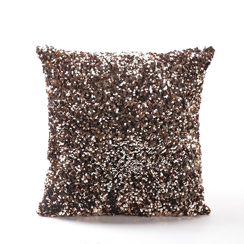 

Color Sequins Cushion Covers Wedding Party Decoration Silver White Square Waist Pillow Cases Shiny Pillowcases for Bed Sofa