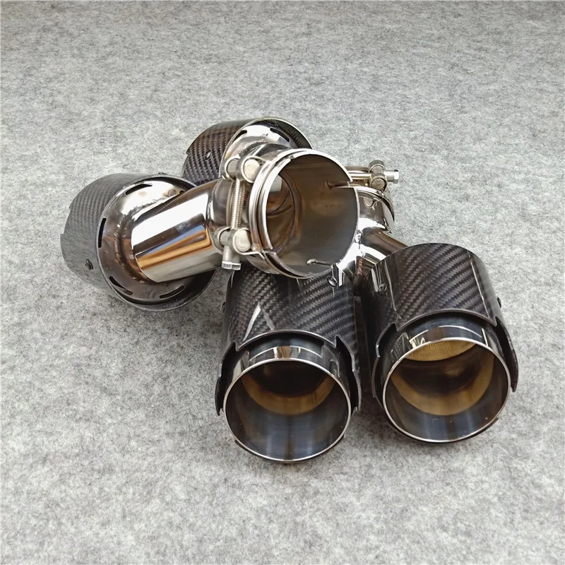 Две штуки: Y образный углерод для экскаваторов Akrapovic Двойные наконечники
