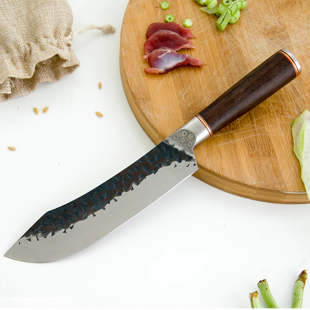 6.5 " Inch 5Cr15 Stainless Steel Chef Knife Wood Handle Sharp Hammered Blade Kitchen Slicing Slicer Cooking Tools | Дом и сад