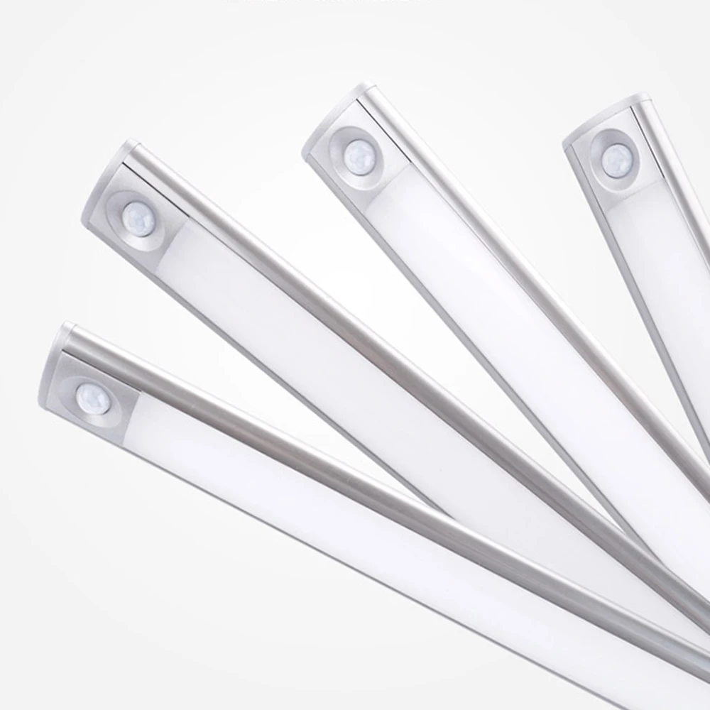 24/42/60 см ультра тонкий PIR датчик движения светодиодная подсветка под шкаф USB