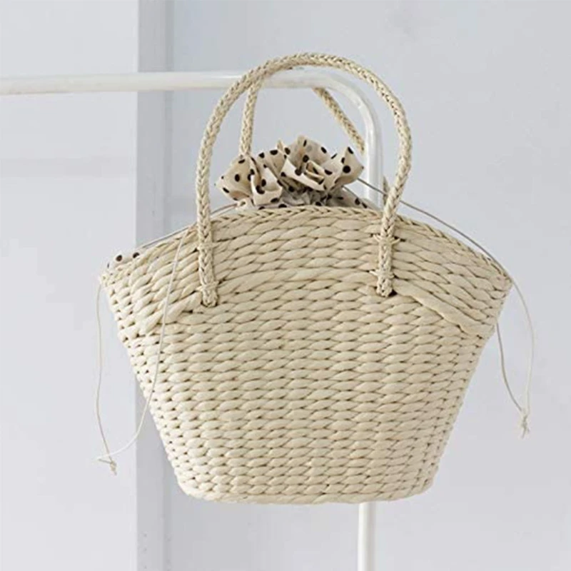 

Women's Straw Handbags Large Summer Beach Tote Woven Handle Purse Shoulder Bag Vocation Handbag