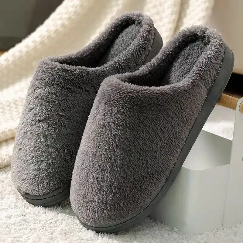 

Men's Baotou Plush Cotton Slippers Warm And Comfortable For Couple Non Slip Home Cotton Slippers Elderly Cotton Slippers