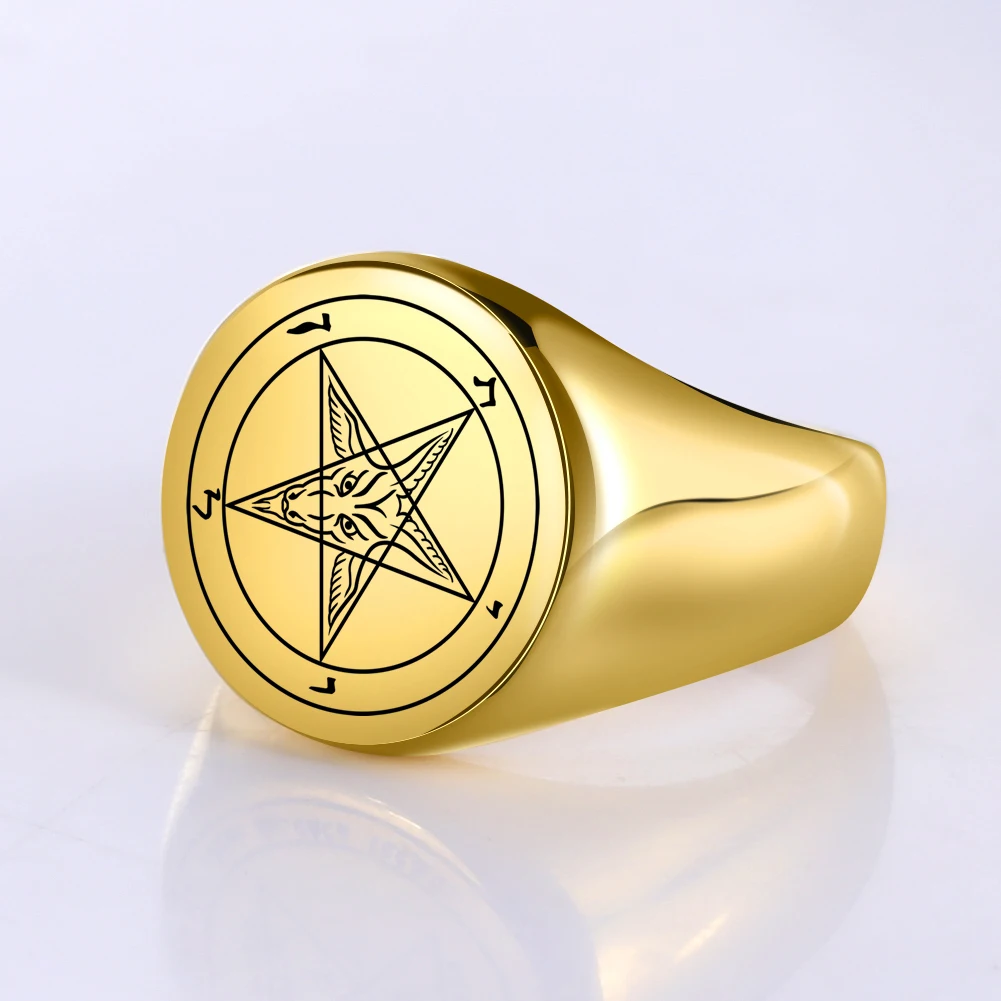 Ювелирные изделия LIKGREAT Затемненные мужские кольца из нержавеющей стали ведьма