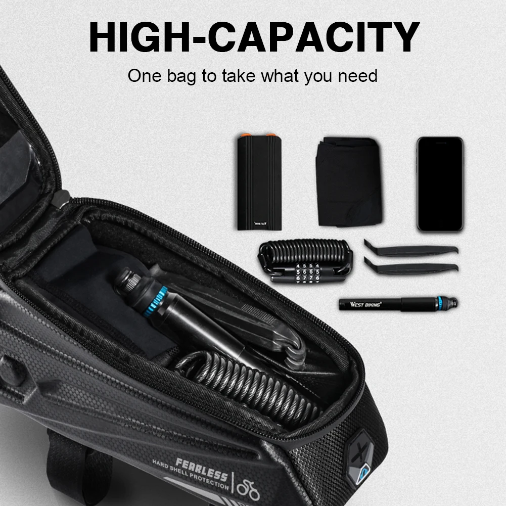 

Rainproof Bicycle Bag Frame Front Top Tube Cycling Bag Reflective Phone Case Touchscreen Bag MTB Bike Accessories