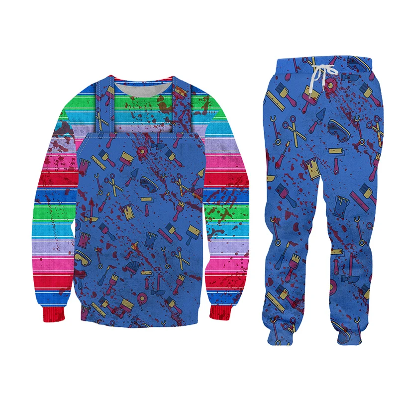 UJWI Summer 2 Piece Set Black Rainbow denim fake two pieces Short Sleeve Print Tank Tops Shorts Mens Sets Gym Sleeveless Hoodie | Мужская