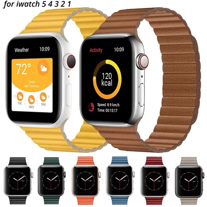 Ремешок кожаный подходит для Apple Watch Series 6 браслет iwatch SE 5 4 3 2 1 series 40 мм 44 38 42 |