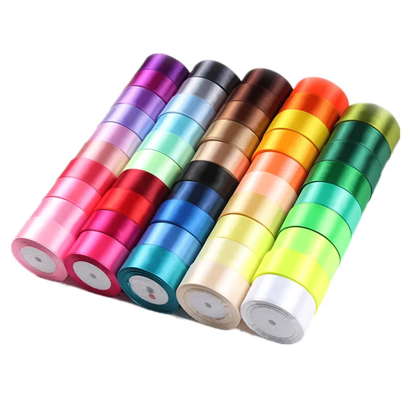 (25 ярдов/рулон) сатиновая подарочная лента Свадебная Упаковка Украшения для