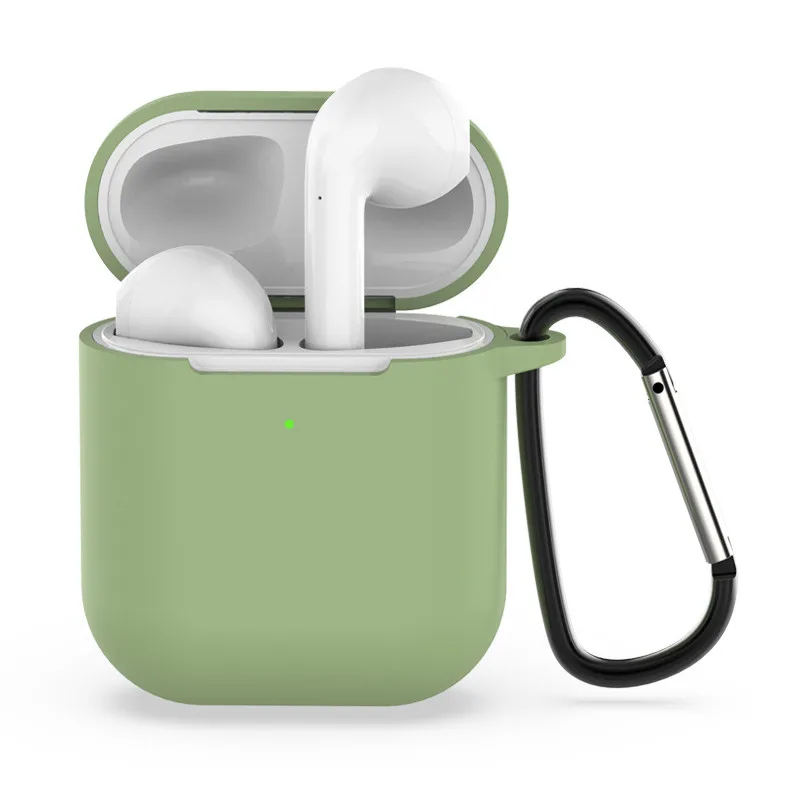 2 в 1 для Airpods 2 Чехол защитный чехол с карабином с крючком брелок силиконовый чехол для наушников коробка аксессуары пряжка - Цвет: 9