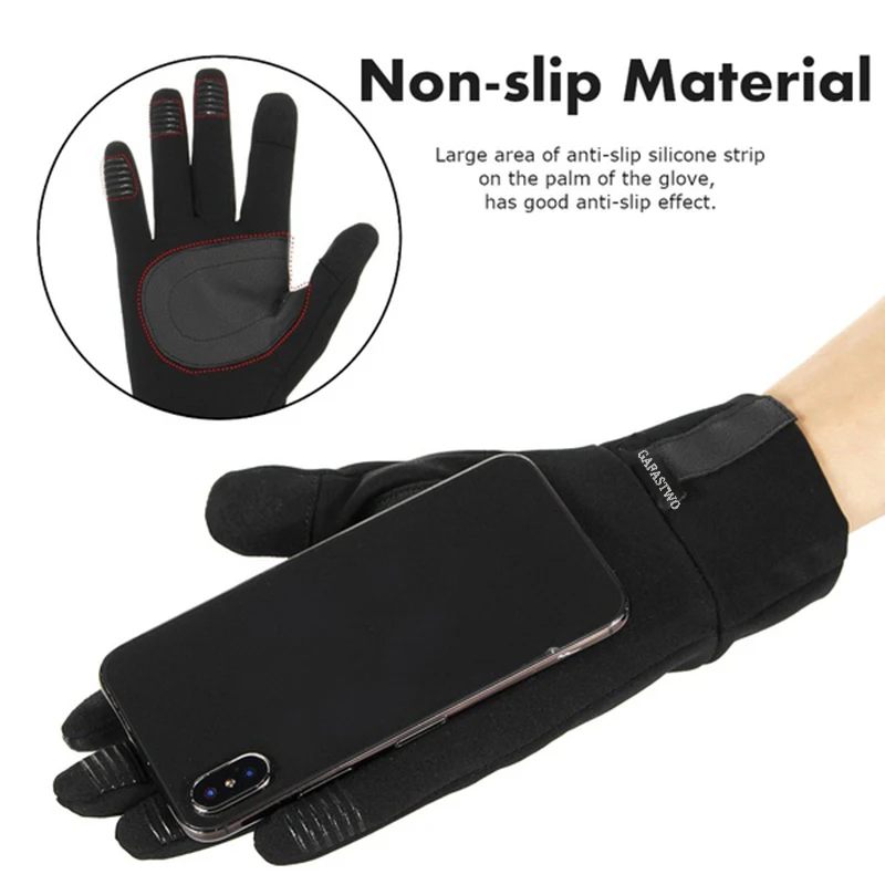 Новинка черные зимние теплые мужские перчатки женские нескользящие модные