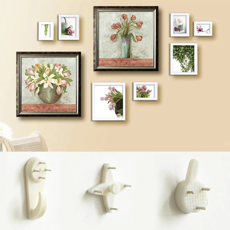 10 шт. живопись крючок фоторамки перекресная строчка белый Пластик ногтей