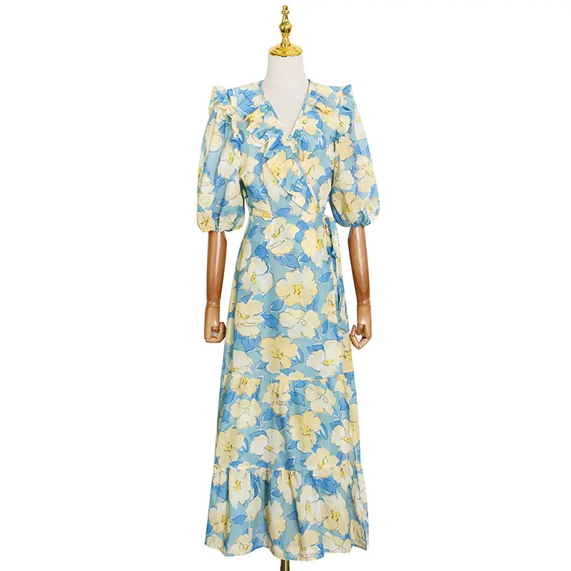 

Maxi Dresses for Women Puff Sleeve Korean Dress Vestido Casual Bohemian Aliexpress France Vestidos De Mujer Casual Robe Femme