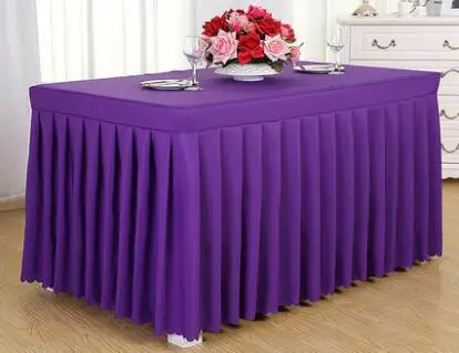 10pcs Polyester Skirt Table Cloth Rectangle Tablecloth White Black Table Cover Wedding Birthday Party  Overlay Home Decor images - 6