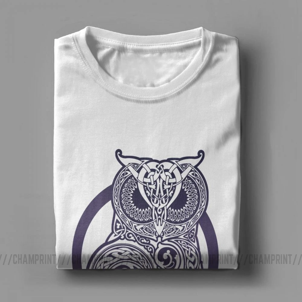 Футболка с кельтской совой викингом вальгаллой одином мужские классические топы