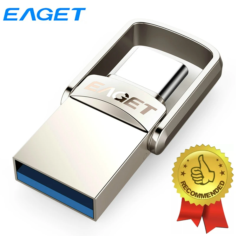 Флэш накопитель Eaget 2 в 1 USB Type C 32 ГБ 64 128 3 карта памяти флешка флеш для мобильных