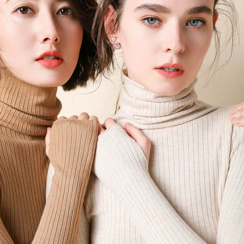 Casual Sweaters Femme Slim Fashion Bottoming Shirt Graceful Women Pullover Autumn Women's Clothes Solid Elasticity | Женская одежда