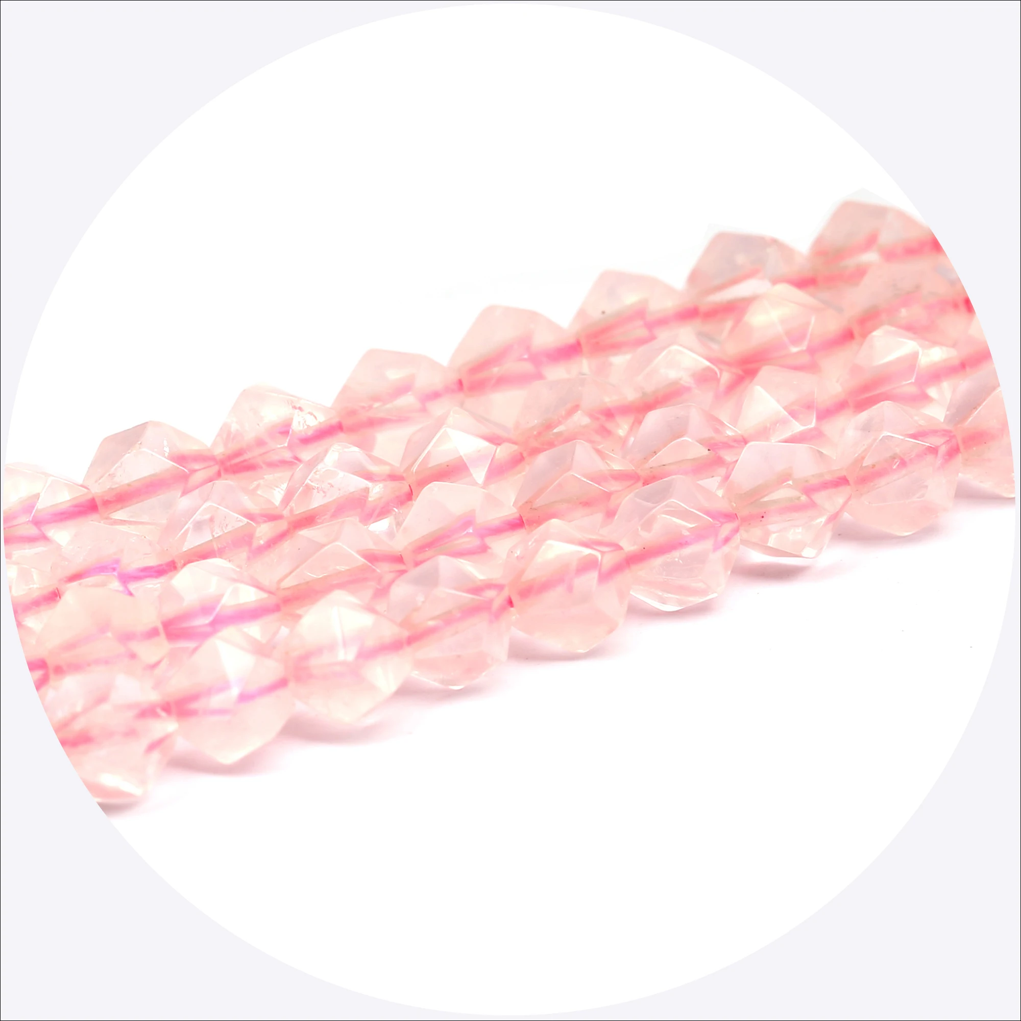 

Бусины из розового кварца, 8 мм, оптовая продажа, Бесплатная доставка, 3 нитки, граненые бусины из розового кварца для изготовления ювелирных ...