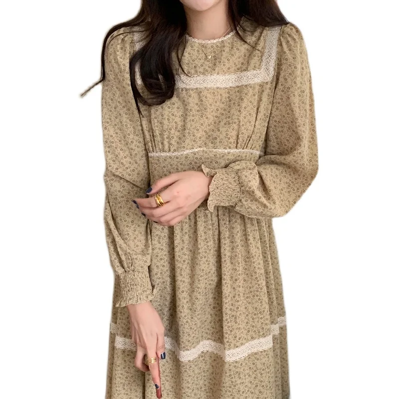 

New Spring Girls Dress Women Print Long Sleeve Womens Dresses Female Dress Vintage Dress Party Boho Robe Femme Vestido Autumn