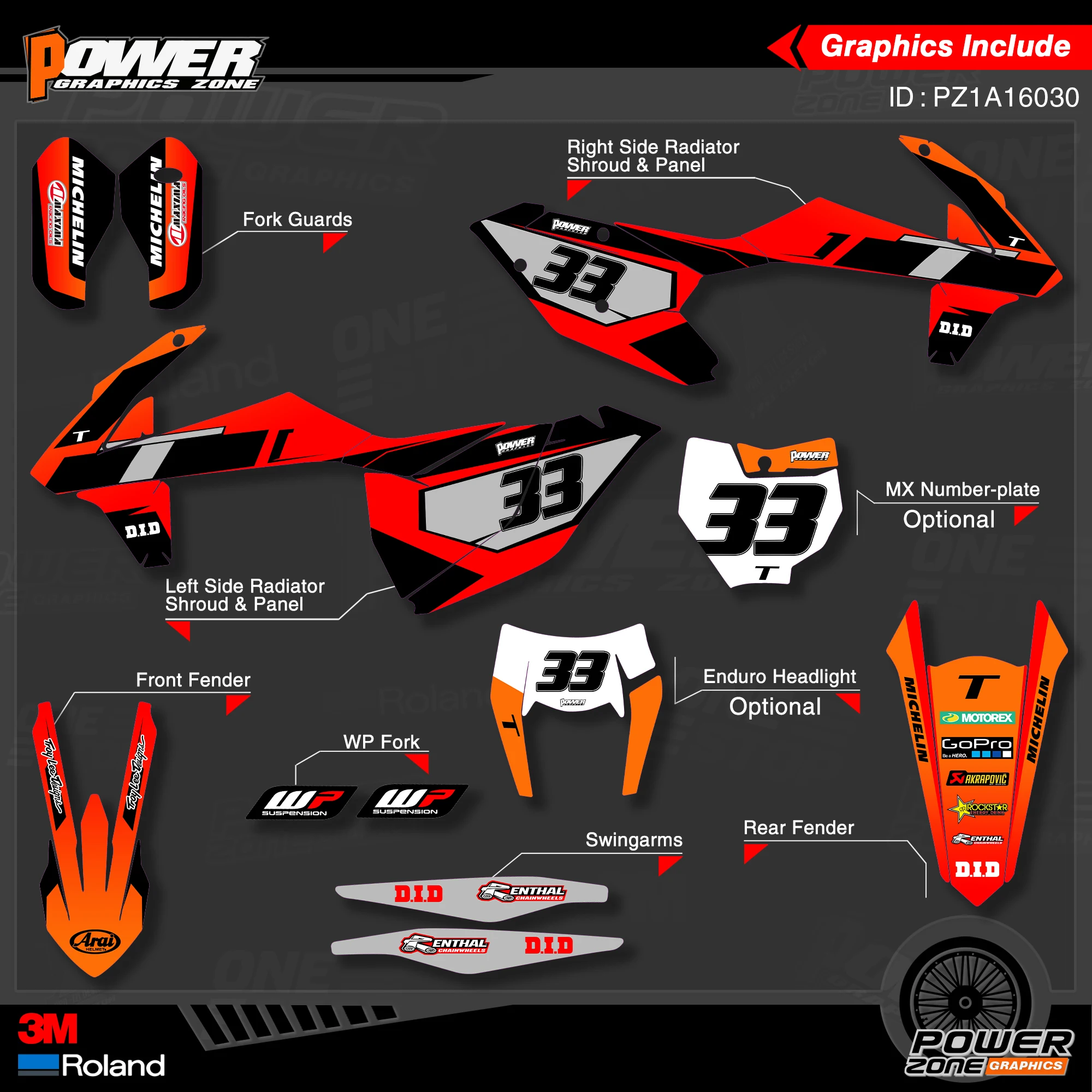 Персонализированные графические фоны PowerZone Team наклейки 3M Набор наклеек для KTM SX SXF