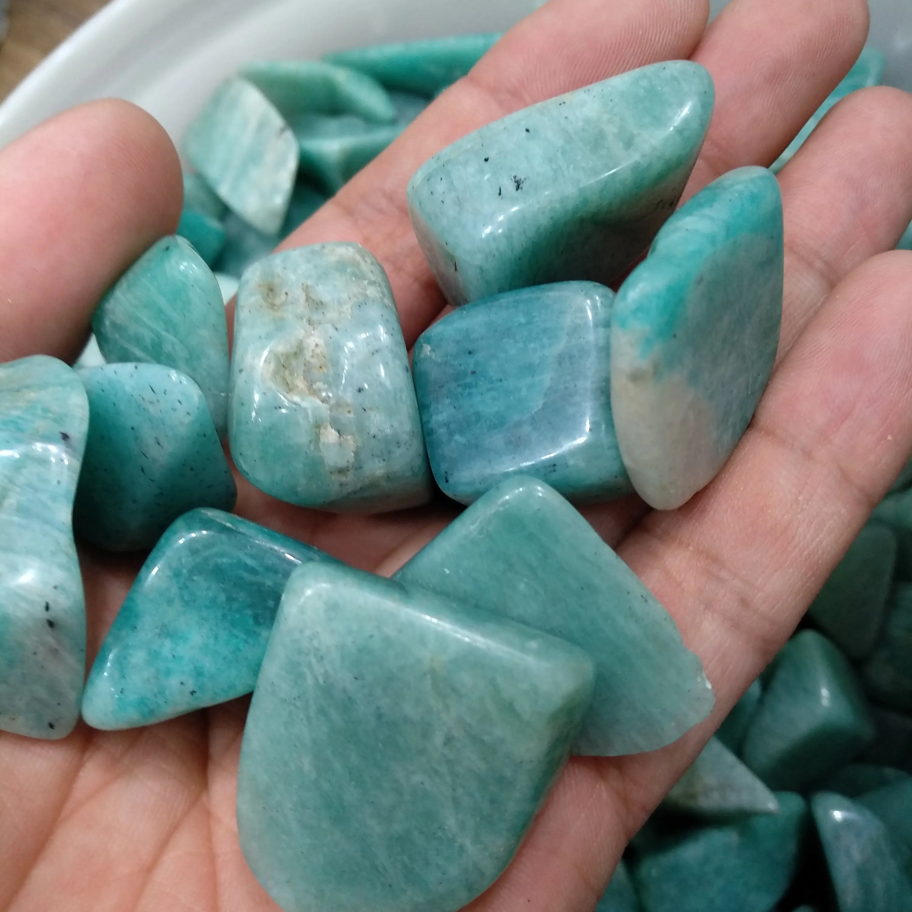 

AMAZONITE (Disc) - Ethically Sourced, Tumbled Stone