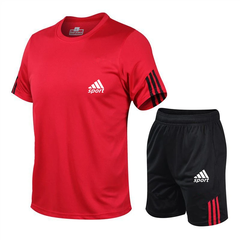 

2021 summer new men's short sleeve shorts suit running fitness suit