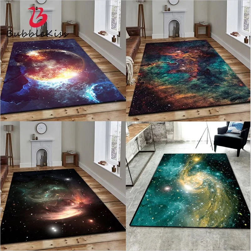 Ковер для гостиной в европейском стиле с рисунком звездного неба утепленный