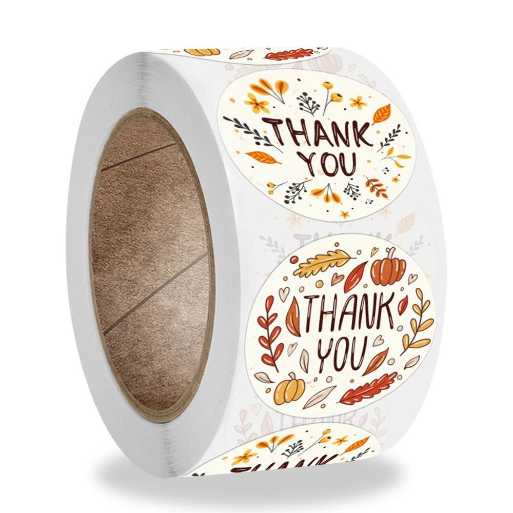 

Круглые наклейки с надписью «Thank You», 100-500 шт., для скрапбукинга, конверта, наклейки, подарок, цветок, украшения для выпечки, канцелярская этик...