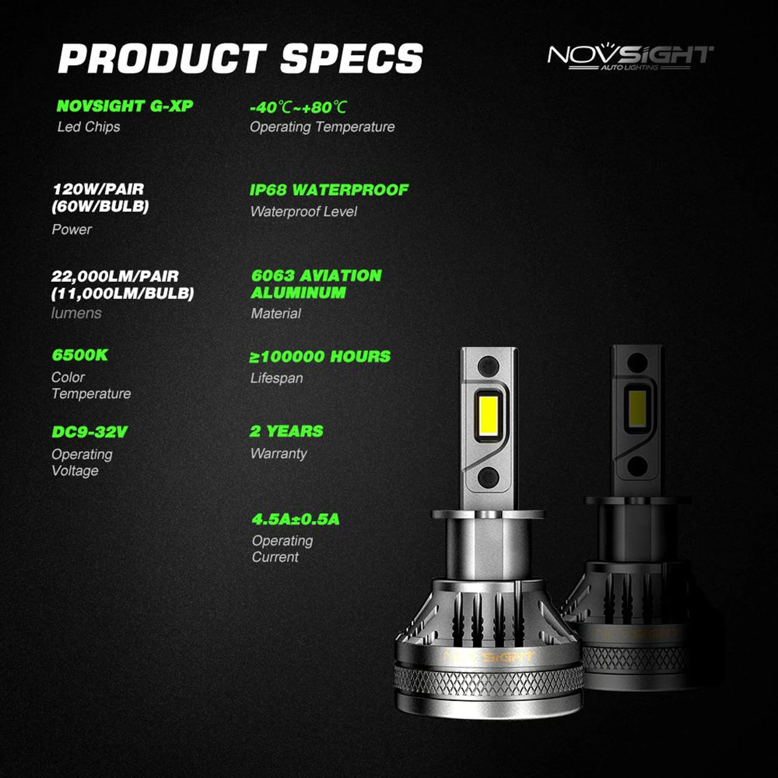 

22000LM LED HEADLIGHT BULBS KIT Assembly 6500K 60W Bright Lamp Low Beam