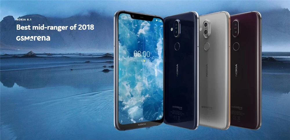 NOKIA 8,1 глобальная версия смартфона 6,1" 4/6 ГБ Оперативная память 64/128 ГБ Встроенная память Snapdragon 710 Android 10 3500 мАч Зарядное устройство для зарядки мобильного телефона