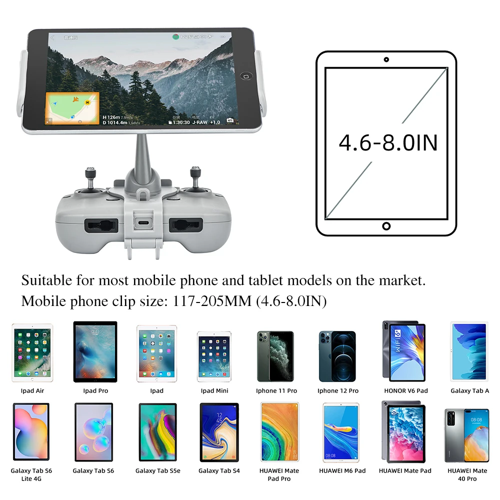 Держатель планшета для дрона с дистанционным управлением DJI Air 2S/Mini 2 / Royal серый