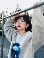 retro eye print street sweater women korea harajuku vintage hooded pullover grunge emo goth hip hop streetwear y2k sweatshirt