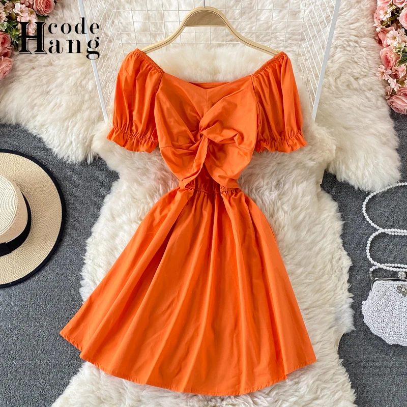 

HangCode летних женских платьев белого цвета с v-образным вырезом с короткими рукавами, шифоновая блузка с короткими рукавами с высокой талией в...