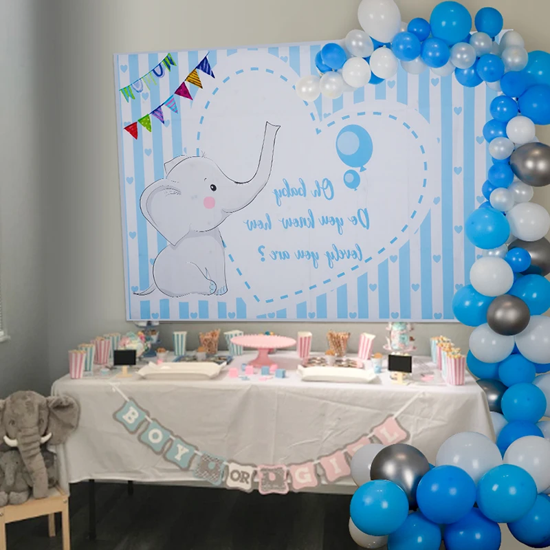 Тканевый фон для фотосъемки с изображением слона и воздушных шаров|Украшения