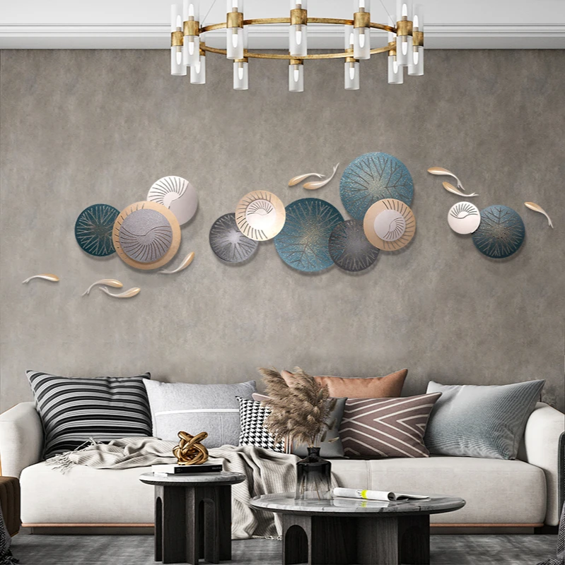 

Modern Iron Wall Surface Decorative round Hanging TV Wall Decorations Pendant