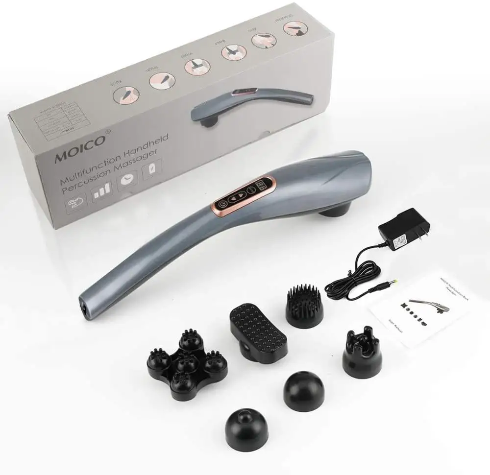 

Handheld Back Massager, 6 Interchangeable Nodes,Massager Deep Tissue Massage for Back Muscle Foot Neck Shoulder Leg Body