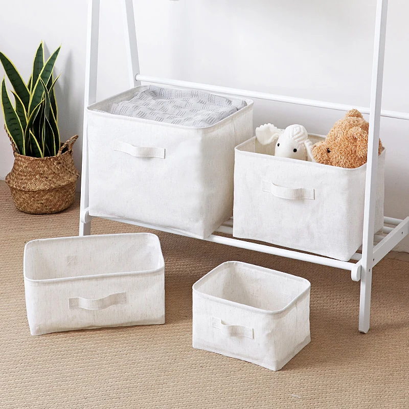 

Плотная Водонепроницаемая корзина для хранения вещей в японском стиле из хлопка и льна, складная корзина для хранения мелочей
