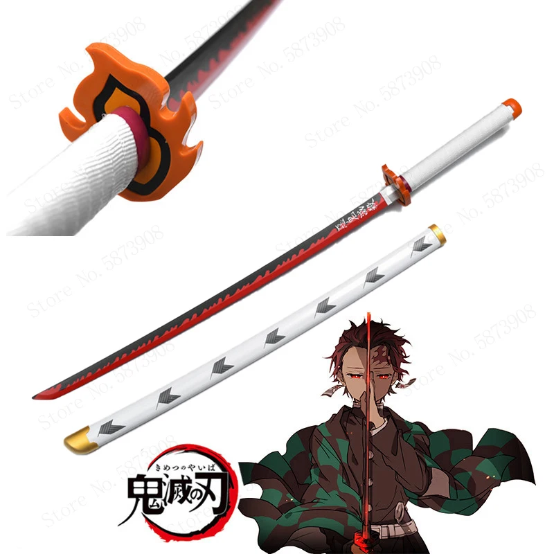 Игрушечный меч 100 см Клинок-убийца демонов катана деревянный реквизит для