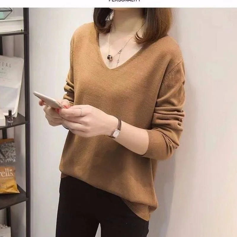 

Large Women's New Autumn and Winter Knitwear Slightly Fat Sister Net Red Sweater Loose and Thin Top Fashion